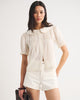 100% Cotton Puff-Sleeve Blouse