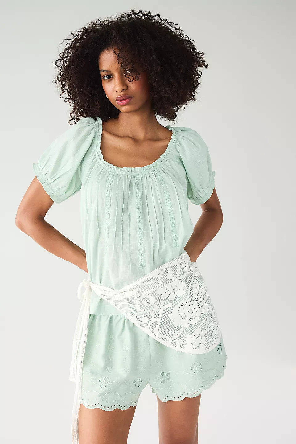 Lindale Short Set-Celadon