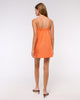 Linen-Blend Button Skort-Orange