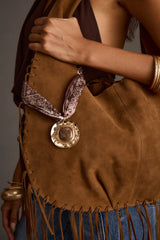 Brissa Fringe Faux Suede Bag