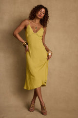 Isabella Chartreuse Midi Dress