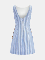 Striped Sequin Cutout Sleeveless Mini Dress