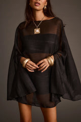 Indie Black Cape Dress