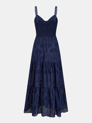 Eyelet Embroidery Tiered Cami Dress