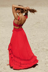 Santa Maria Maxi Dress-Red