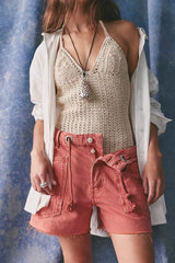 Alba Plain White Tee-Sunset