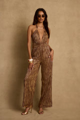 Marcos Bronze Lurex Jumpsuit