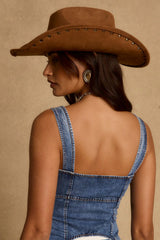 Maeve Brown Faux Suede Cowboy Hat