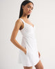 Bra-Free Tie-Front Linen-Blend Mini Dress