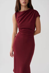 Gloom Midi Dress - Wine