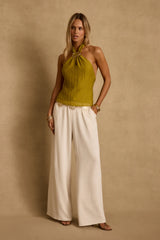Elio Chartreuse Halter Top