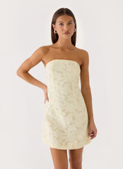 Della Lace Strapless Mini Dress - Butter