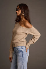 Margot Taupe Asymmetrical Sweater