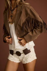 Nirvana Brown Vegan Suede Jacket