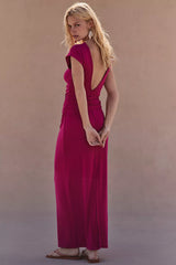 Good Feels Cap-Sleeve Maxi Dress-Summer Cherries