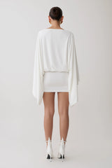Jessy Draped Mini Dress - Ivory