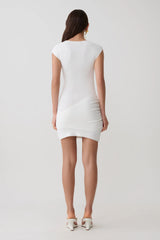Freida Knit Mini Dress With Sash - Ivory