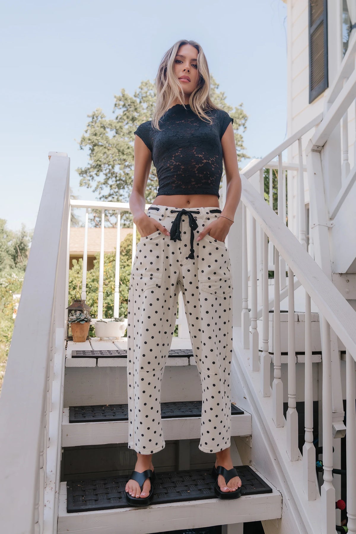 Priya Polka Dot Barrel Jeans