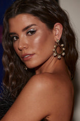 Rae Gold Rhinestone Statement Earrings