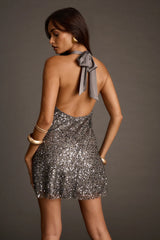 Izzie Gunmetal Sequin Mini Dress
