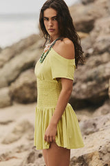 Scorching Hot Mini Dress-Silent Lime