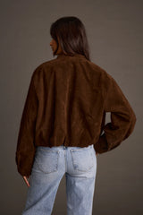 Francia Mocha Vegan Suede Jacket