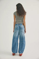 We The Free Good Luck Mid-Rise Barrel Jeans