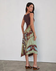 Aysun Midi Dress in Lumen Mesh Brown