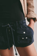 We The Free Waimea Slouchy Shorts-Black