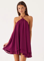 Alicelle Halter Mini Dress - Plum