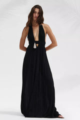 Look Into the Sun Maxi Dress-Black