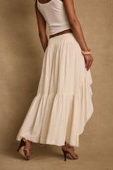 Calista Ivory High Low Maxi Skirt