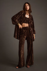 Rhea Espresso Velvet Trousers