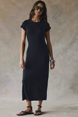Good Feels Slim Midi Dress-Black
