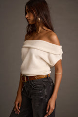Upton Cream Asymmetrical Sweater