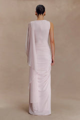 Amandine Ruched Slinky Maxi Dress - Pale Pink