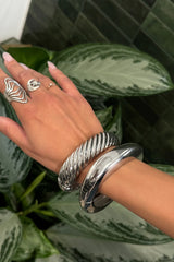 Elsa Set of 2 Silver Bangles
