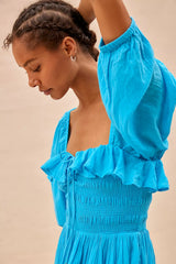 Oasis Midi Dress-Blue