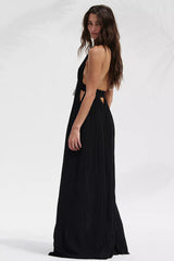 Look Into the Sun Maxi Dress-Black