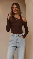 Romy Long Sleeve Top - Chocolate