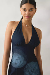 Kimchi Blue Flowerbeds Plunging Halter Mini Dress