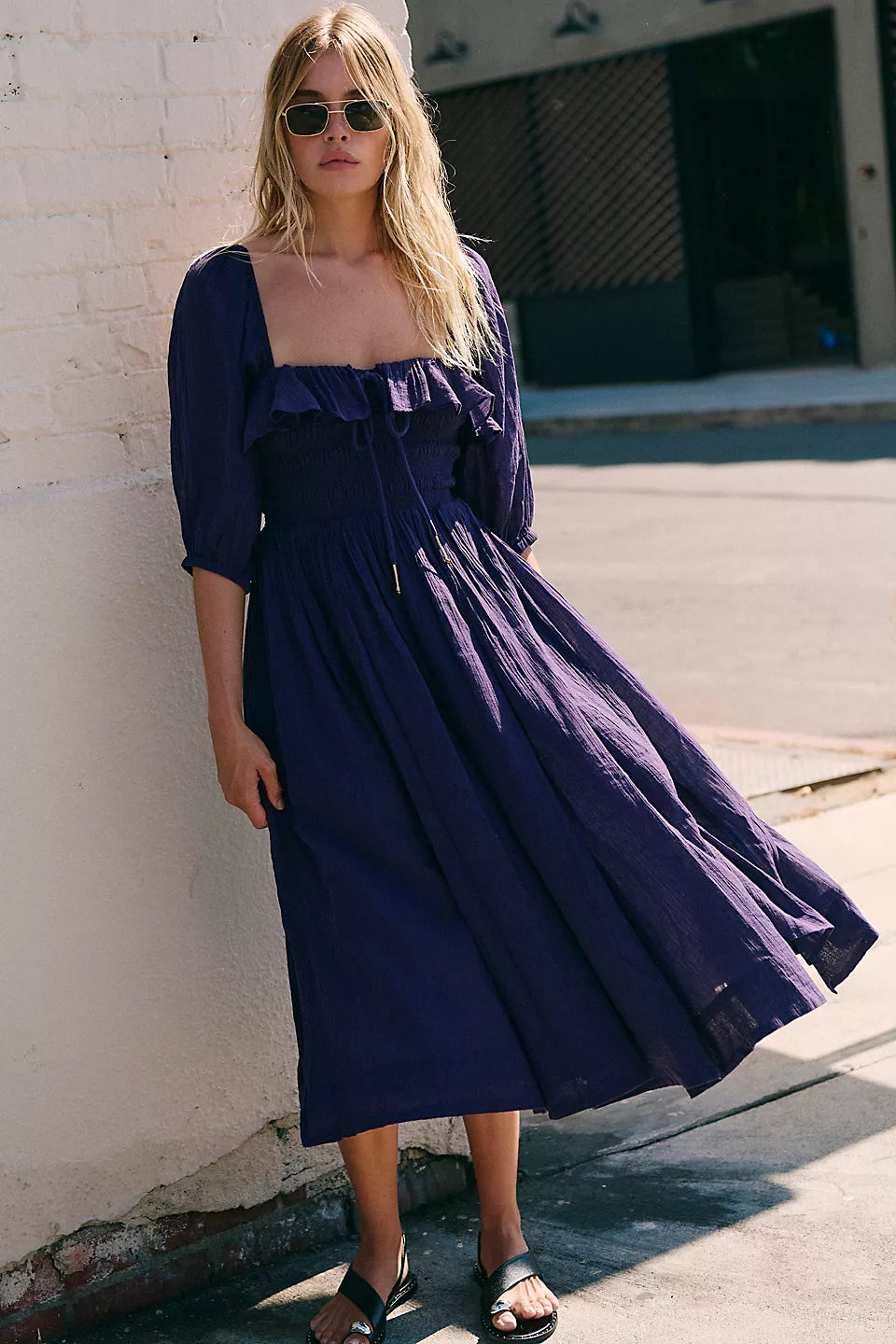 Oasis Midi Dress-Plummery