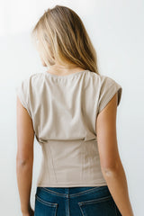 Tam Pleated Top in Taupe