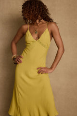 Isabella Chartreuse Midi Dress