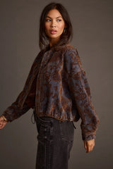 Gina Denim Paisley Embroidered Jacket