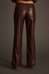 Harper Espresso Vegan Leather Flare Pants