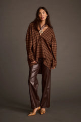 Harper Espresso Vegan Leather Flare Pants