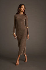 Casanova Gunmetal Lurex Maxi Dress