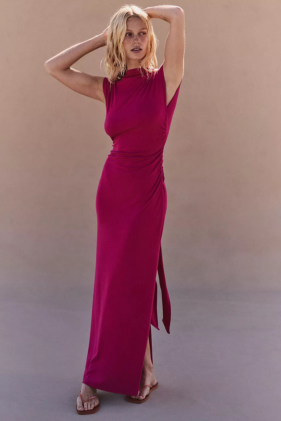Good Feels Cap-Sleeve Maxi Dress-Summer Cherries