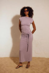 Good Feels Cap-Sleeve Maxi Dress-Cool Violet